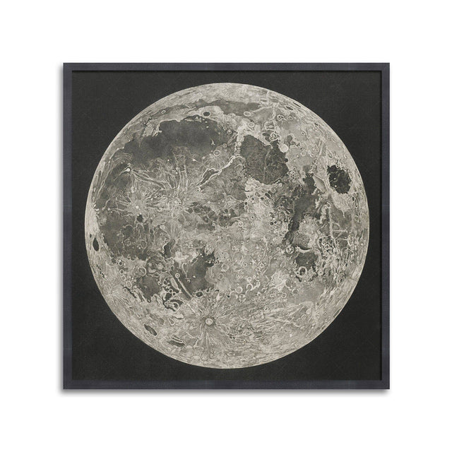 1966 USAF Lunar Reference Mosaic Moon Map Framed Wall Art