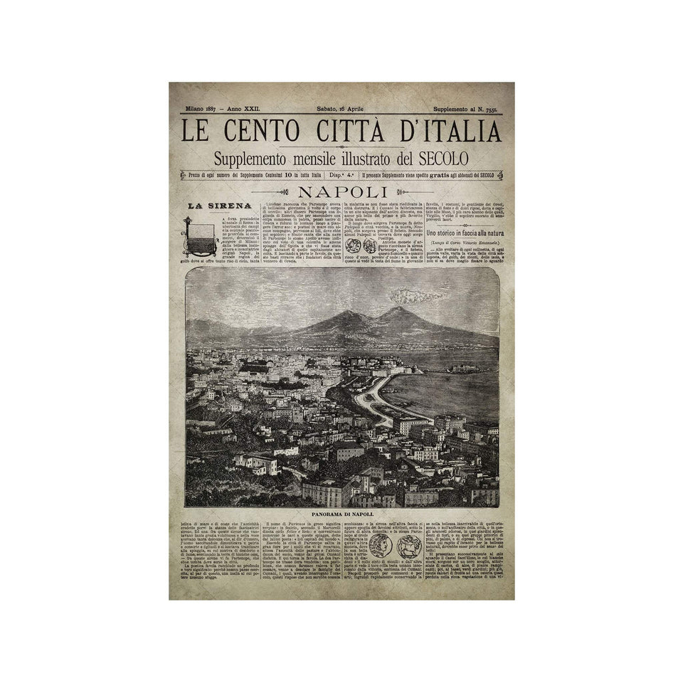 Old Italian Newspaper - NAPOLI, Circa 1887 - Foundry