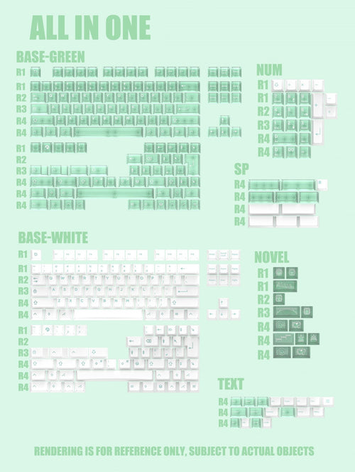 [GBEXTRA] JU x Domikey JADE keycaps Cherry profile  ABS doubleshot Semi-transparent