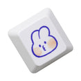 Cute Little Bunny Keycap Rabbit Meme Keycap Dye Subbed keycaps for mx stem Gaming Mechanical Keyboards White Strawberry
