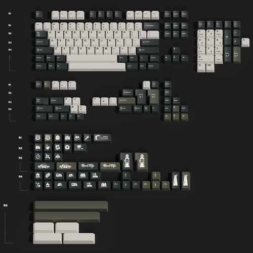 TUT Road Trip Dye Sub Keycap Set thick PBT Cherry Profile for keyboard 87 tkl 104 ansi xd64 bm60 xd68 xd84 BM87 BM65