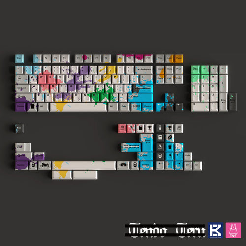 ZOM 100 Cherry Profile Zombie 100 Dye Sub Keycap Set thick PBT for keyboard 87 tkl 104 ansi xd64 bm60 xd68 xd84 BM87 BM65 Grey