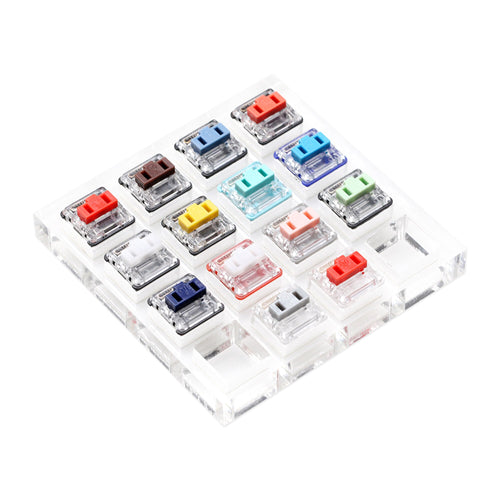 Kailh choc Switch Tester Acrylic base 14 low profile switch RGB for Mechanical Keyboard Pink Jade Navy Crystal Red Pro Silver Orange