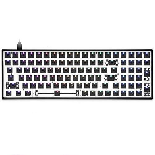 GK96XS Dual Mode Bluetooth hot swappable Mechanical Keyboard Kit support rgb switch leds type c software White Black Case