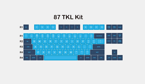 Domikey SA abs doubleshot keycap set Blue Wave SA for mx stem keyboard poker 87 104 gh60 xd64 xd68 xd84 xd87 bm60 bm65 bm68