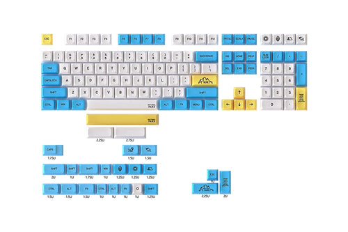 XDA V2 National Park Dye Sub Keycap Set thick PBT for keyboard gh60 poker 87 tkl 104 ansi xd64 bm60 xd68 bm65 bm68 White Blue