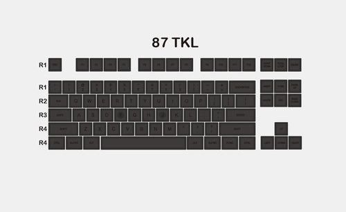 Domikey SA abs doubleshot keycap set BOB Black on Black mx stem