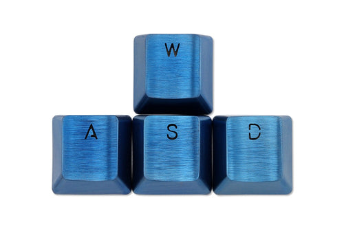 Teamwolf WASD KEY stainless steel MX Metal Keycap for keyboard gaming key R2 R3 light through back lit Black Blue Gold gradient