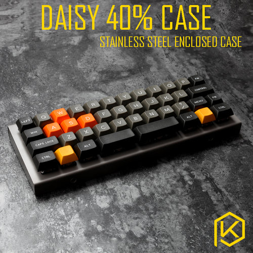 stainless steel enclosed case for daisy 40% custom keyboard upper and lower case mechanical keyboard case