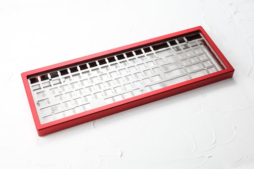 Anodized Aluminium Case For XD96 Xiudi Custom Keyboard Acrylic / tempered glass Diffuser Rotary Brace