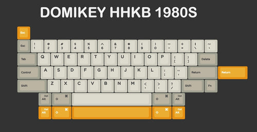 Domikey hhkb abs doubleshot keycap set 1980s 80s for topre stem yellow enter version