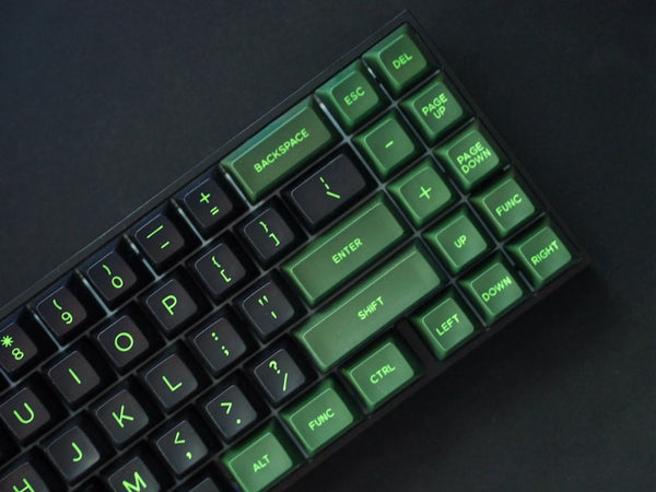 black and green keycaps