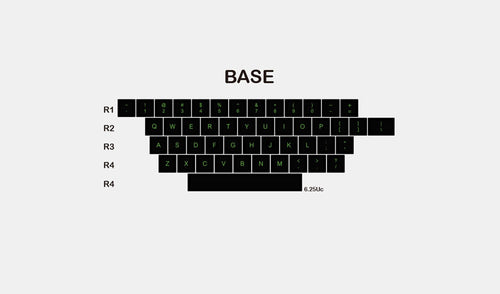 [Wholesale]Domikey SA abs doubleshot keycap semiconductor mx stem keyboard  green black
