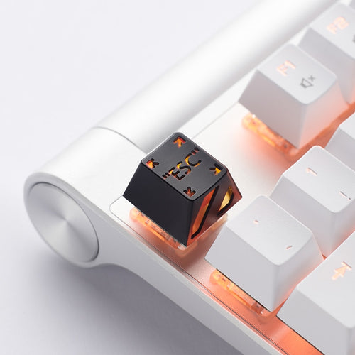 Holyoops ESC R1 Artisan Keycap CNC anodized aluminum Compatible Cherry MX switches Back lit white orange black