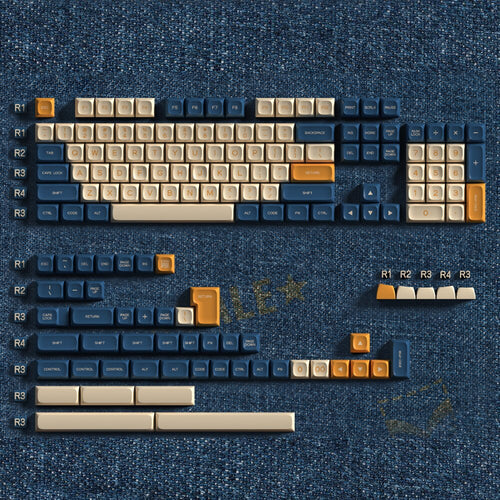 PGA ABS Jeans Doubleshot Keycap Set PGA Profile for MX Stem Keyboard 60 87 104 gh60 xd64 xd68 xd84 xd87 BM60 CSTC75 BM65 BM68