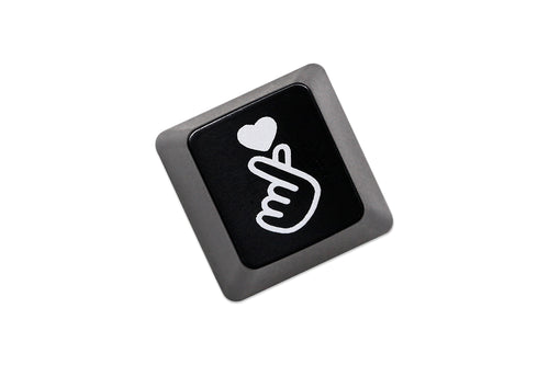 Novelty Shine Through Keycaps Finger Heart Love ABS Laser Etched back lit black red ESC Enter Backspace OEM Profile