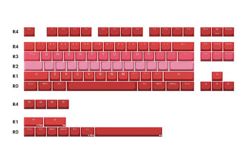 Taihao BOBO Profile Rosy Cloud PBT Doubleshot keycaps for diy gaming mechanical keyboard oem profile Red 1.75u shift Only of 87