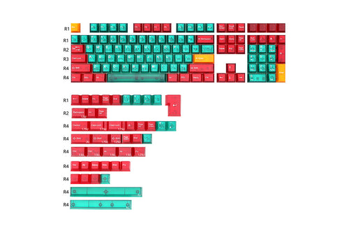 Taihao Cubic Abs Translucent Doubleshot keycaps for gaming mechanical keyboard Red Green Orange red 1.75 shift stepped capslock