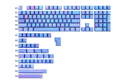 Taihao Avatar G2 Doubleshot keycaps for diy gaming mechanical keyboard Cubic OEM Profile for BM60 BM68 BM80 BM65 Purple Blue