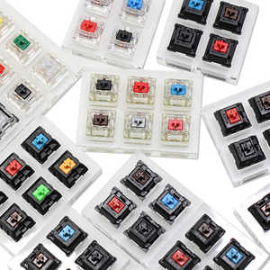 KPREPUBLIC Kailh 81 Switch switches Tester with Acrylic Base Blank keycaps  for Mechanical Keyboard Box Cream Arctic Fox Silver Jellyfish (Kailh 81