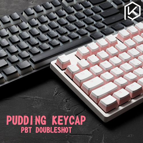 pudding pbt doubleshot keycap oem back light mechanical keyboards milk white pink black gh60 poker 87 tkl 104 108 ansi iso