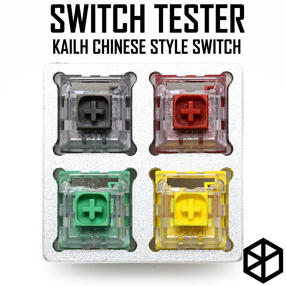 KPREPUBLIC Kailh 81 Switch switches Tester with Acrylic Base Blank keycaps  for Mechanical Keyboard Box Cream Arctic Fox Silver Jellyfish (Kailh 81