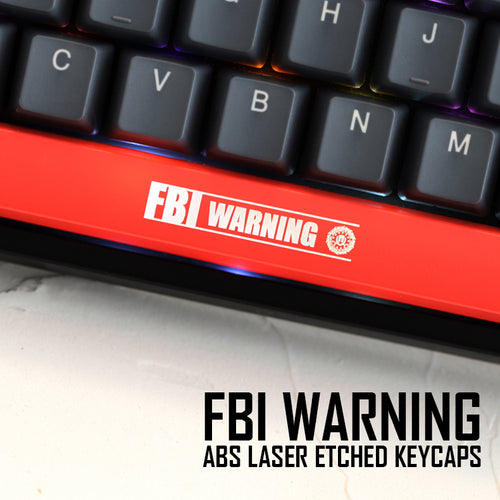 Novelty Shine Through Keycaps ABS Etched, Shine-Through fbi warning black red spacebar custom mechanical keyboards