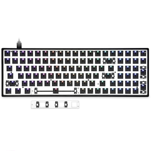 gk96 gk96x hot swappable Custom Mechanical Keyboard Kit support rgb switch leds type c software programmable balck white case