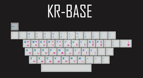 kprepublic 139  Korean root blue cyan font letter Cherry profile Dye Sub Keycap PBT
