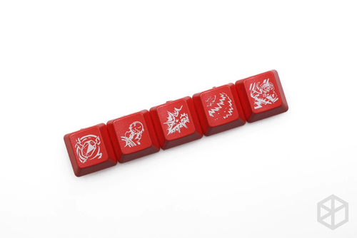 Novelty Shine Through Keycaps ABS Etched, Shine-Through lol black red r2 hero skill Kassadin Rumble Gragas Ophela