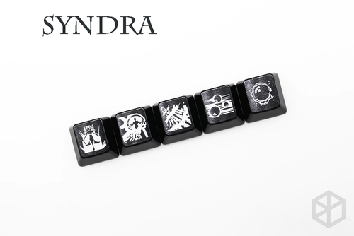 Novelty Shine Through Keycaps ABS Etched, Shine-Through lol black red r2 hero skill Syndra Cassiopeia Annie Lux Vel Koz