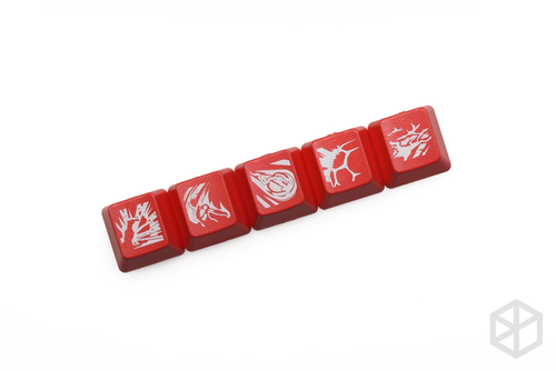Novelty Shine Through Keycaps ABS Etched lol black red r2 hero skill Morgana Team