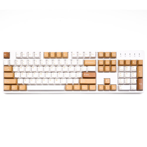 taihao Vintage Camel ABS double shot keycaps for diy gaming mechanical keyboard oem profile Beige Yellow ISO 1.75u shift