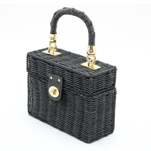 black wicker purse