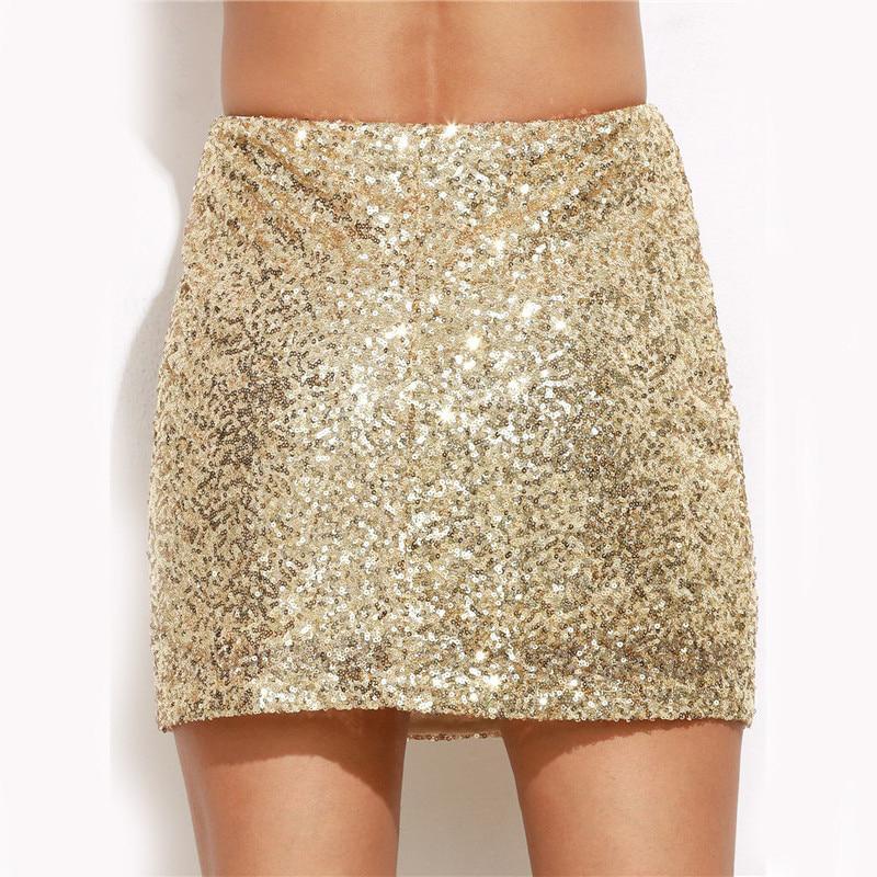 gold short skirt