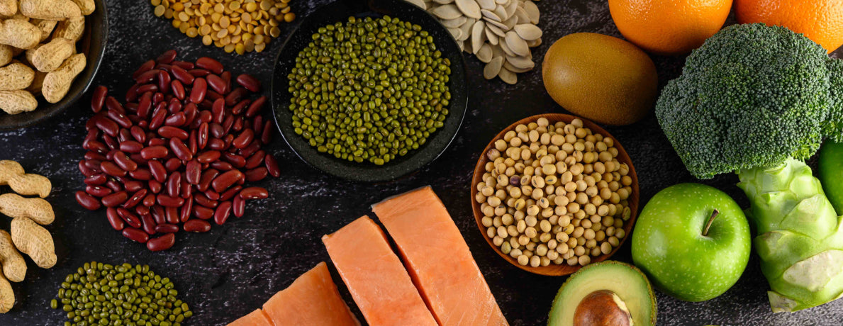 Health brain food displayed on a table.