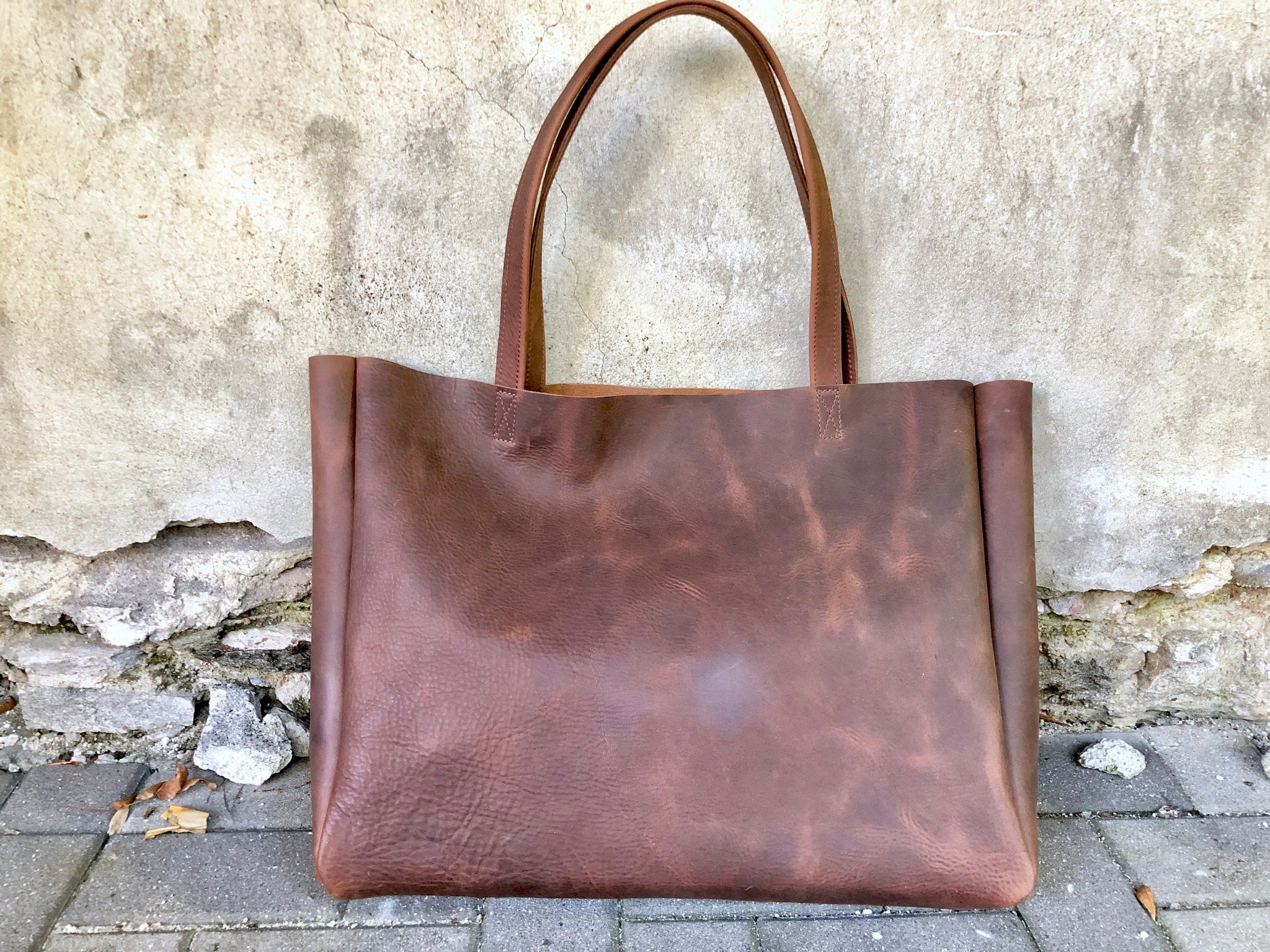 Extra large brown leather tote bag 24”x 15” – Urban Artisan Boutique