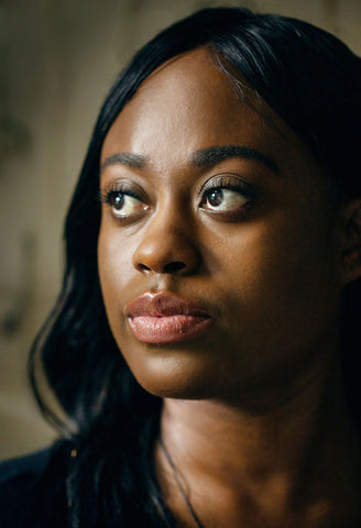 African-American woman with relaxed hair