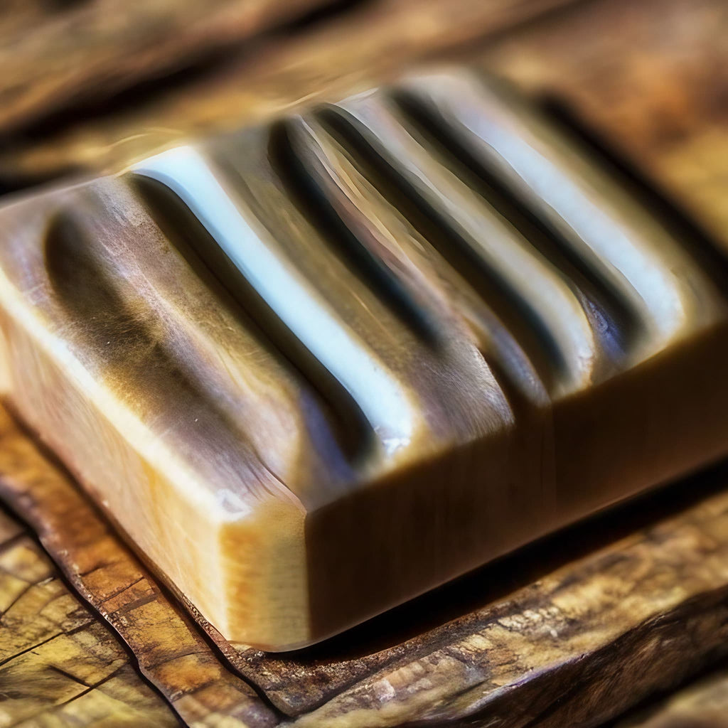 hand carved wooden soap dish with deep ridges for use with natural soap to keep it dry in between uses