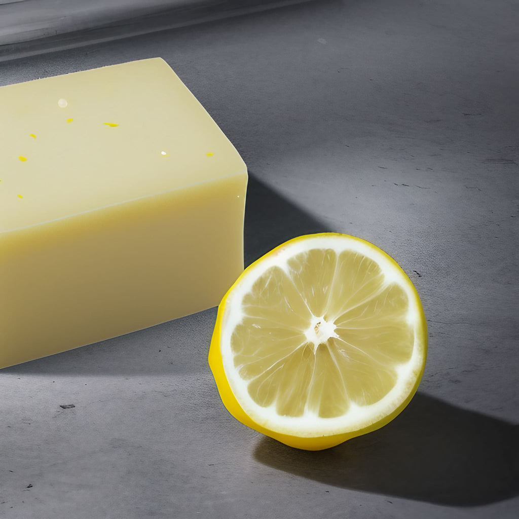 lemon scented summer season soap with half a lemon