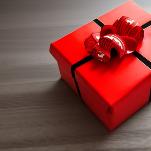 red gift box with bow and handmade soap inside hidden from view