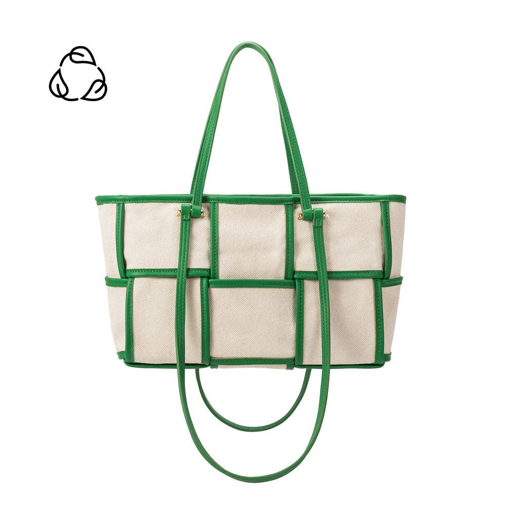 Green Lucille Recycled Vegan Leather & Canvas Tote Bag