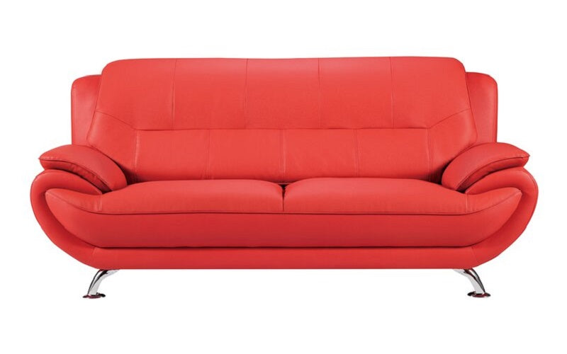 Sofa Set - 3 Piece - Red - Furnberry