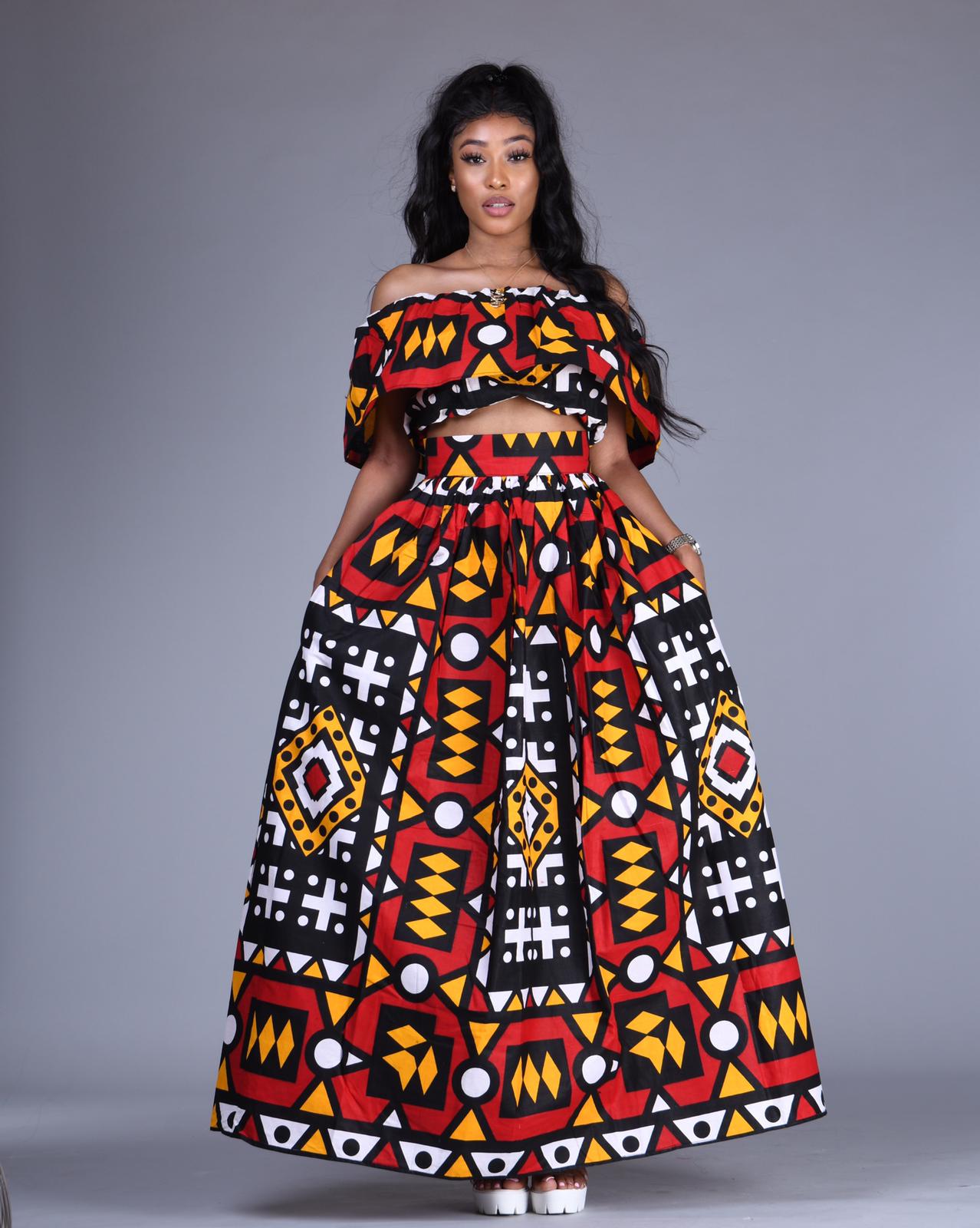 2 piece african print dress