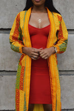 Carregar imagem no visualizador da galeria, Binta African Print Kente duster coat - Afrothrone