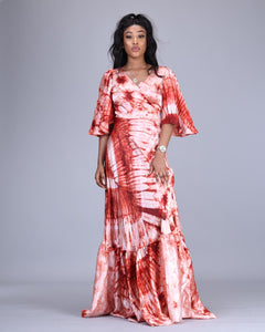 Maha African tie dye wrap dress/ kimono - Afrothrone