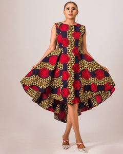 high low african print dresses