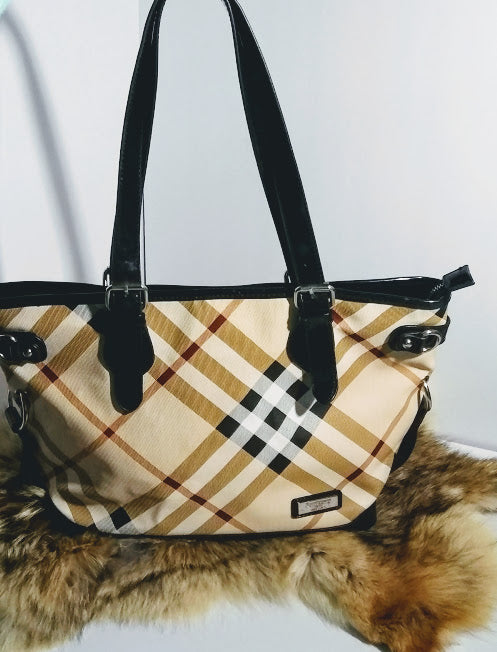 burberry nova check tote large