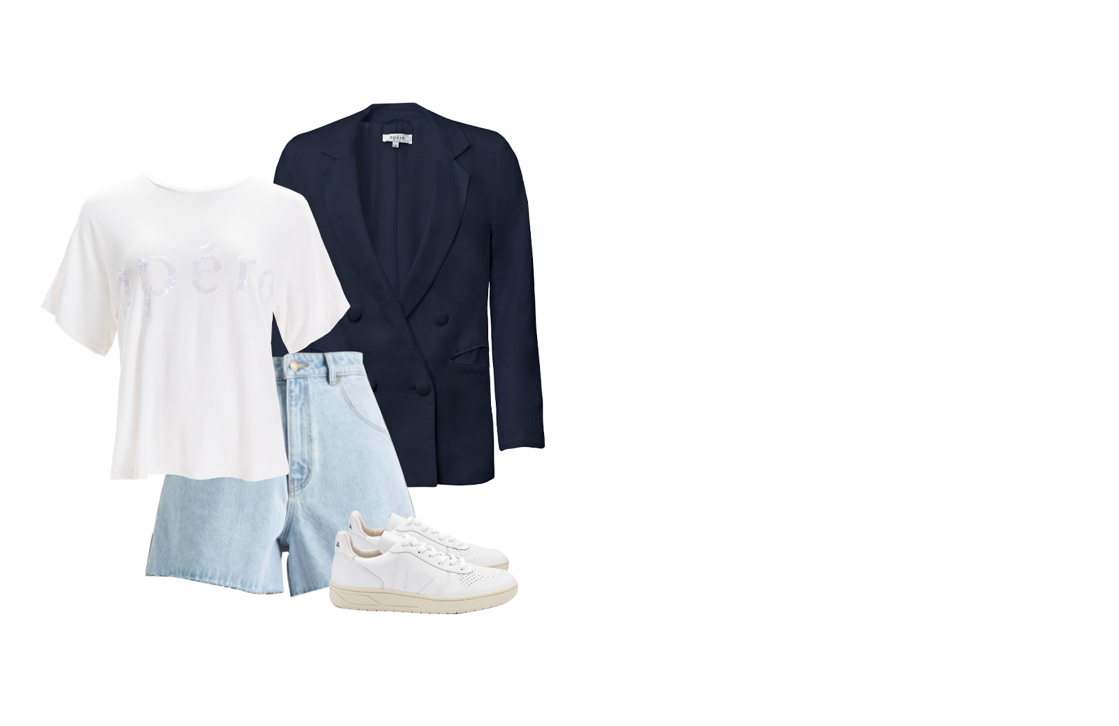 Blanc Oversized Tee and Freedom Linen Blazer