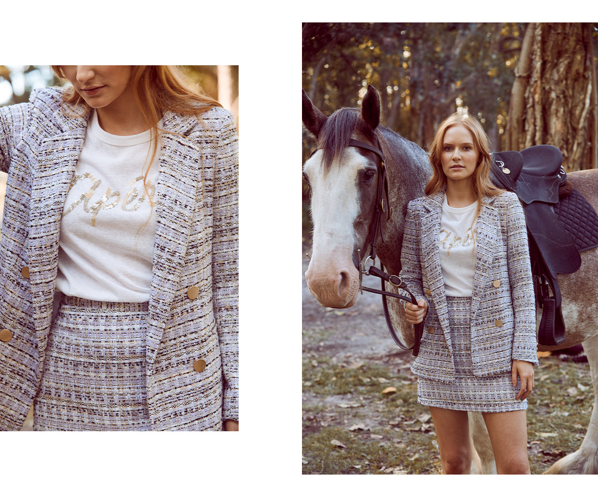 Chelsea Jacquard Blazer and Skirt Set